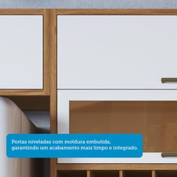 Armário Aéreo de Cozinha 120cm 2 Portas Basculantes Vidro Reflecta 100% MDF Vicenza Espresso Móveis - 6