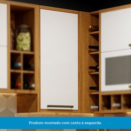 Armário Aéreo de Cozinha Canto Reto com 1 Porta e Mini Adega 100% MDF Vicenza Espresso Móveis - 6