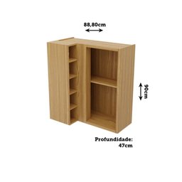 Armário Aéreo de Cozinha Canto Reto com 1 Porta e Mini Adega 100% MDF Vicenza Espresso Móveis - 4