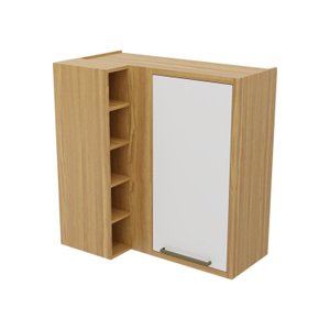 Armário Aéreo de Cozinha Canto Reto com 1 Porta e Mini Adega 100% MDF Vicenza Espresso Móveis