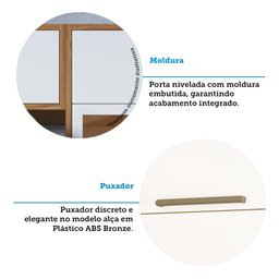 Armário Aéreo de Cozinha Canto Reto com 1 Porta e Mini Adega 100% MDF Vicenza Espresso Móveis - 9