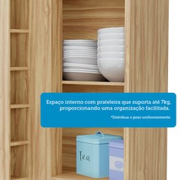 Armário Aéreo de Cozinha Canto Reto com 1 Porta e Mini Adega 100% MDF Vicenza Espresso Móveis - 8