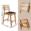 Ver imagem 2 de Conjunto com 2 Banquetas Eva Premium Linho Preto Imbuia Natural