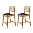 Ver imagem 1 de Conjunto com 2 Banquetas Eva Premium Linho Preto Imbuia Natural