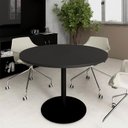 Ver imagem 1 de Mesa de Reunião Circular 110cm Pé Disco Metálico F5 Office Cor:preto