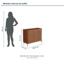 Ver imagem 3 de Buffet Bend 99 cm Porta Sextavada Incolar Cedro com Pé Dourado