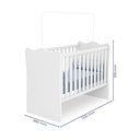 Ver imagem 2 de Berço Infantil com Kit Rodizio e Colchão 60x130 Branco Qmovi