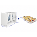 Ver imagem 3 de Berço Infantil com Kit Rodizio e Colchão 60x130 Branco Qmovi