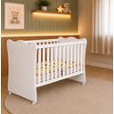 Ver imagem 4 de Berço Infantil com Kit Rodizio e Colchão 60x130 Branco Qmovi