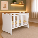 Ver imagem 4 de Berço Infantil com Kit Rodizio e Colchão 60x130 Branco Qmovi