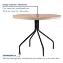 Ver imagem 6 de Mesa de Jantar Redonda Tampo Madeira Maciça 90cm com Base de Aço Casual Marrom/Preto/Pinus