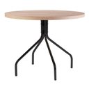 Ver imagem 2 de Mesa de Jantar Redonda Tampo Madeira Maciça 90cm com Base de Aço Casual Marrom/Preto/Pinus