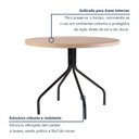 Ver imagem 4 de Mesa de Jantar Redonda Tampo Madeira Maciça 90cm com Base de Aço Casual Marrom/Preto/Pinus
