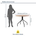 Ver imagem 3 de Mesa de Jantar Redonda Tampo Madeira Maciça 90cm com Base de Aço Casual Marrom/Preto/Pinus