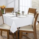 Ver imagem 3 de Toalha de Mesa 4 Lugares Térmica 1,40m X 1,40m Quadrada Impermeável Cozinha Jantar Branca