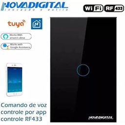 Interruptor Inteligente Wi-fi 1 Botão Touch Preto - 5