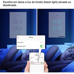 Interruptor Inteligente Wi-fi 1 Botão Touch Preto - 10