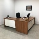 Ver imagem 7 de Escrivaninha Mesa Escritório em L Chefia com em Tamburato Y37 3 Gavetas 2 Portas 180cm Freijó com Br