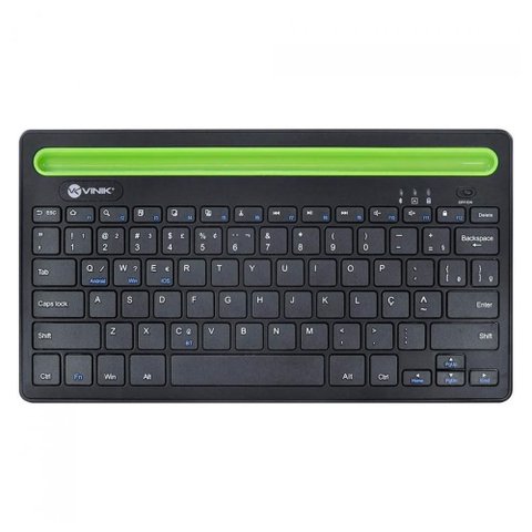 Teclado sem Fio Vinik Dt200 - Padrão Abnt2 - Bluetooth - Suporte para Tablet - Preto - Dt200