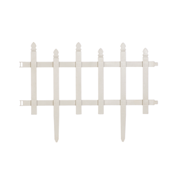 Kit com 1,4m de Cerca Estilo Madeira Plástica Decorativa para Jardim e Canteiro - Branco - 1