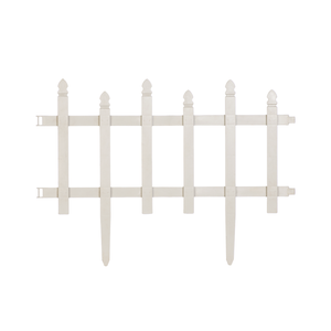 Kit com 1,4m de Cerca Estilo Madeira Plástica Decorativa para Jardim e Canteiro - Branco