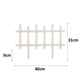 Kit com 1,4m de Cerca Estilo Madeira Plástica Decorativa para Jardim e Canteiro - Branco - 2