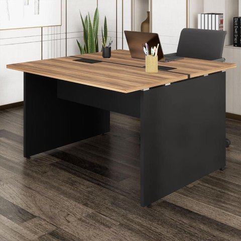 Plataforma P/ 2 Pessoas 1,20m X 1,20m Pé Painel Nogal Pr F5 Cor:nogal com Preto