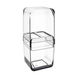 Porta Escova de Dentes com Tampa Coza Cube Cristal - 1