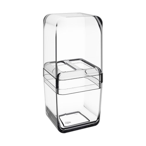 Porta Escova de Dentes com Tampa Coza Cube Cristal