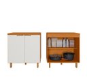 Ver imagem 3 de Balcão Cozinha 80cm 2 Portas com Tampo Bari - Freijo UV/ Off Acetinado