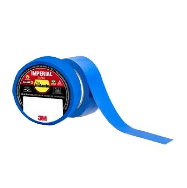 Fita Isolante Colorida 3m 18x10 Azul (kit com 10 Unidades) - 1