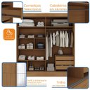 Ver mais imagens de Guarda-roupa Casal Flex com Espelho 2 Portas 3 Gavetas Pantanal
