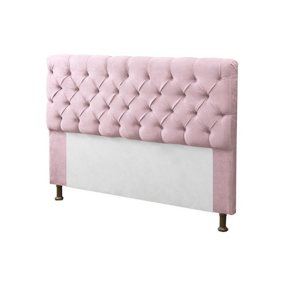 Cabeceira para Cama Box Casal 140cm Mirage c/ Capitonê Corano Rosa Claro - Dl Decor