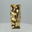 Ver imagem 4 de Vaso Decorativo Enfeite Casa Amassado Home&co Cerâmica 23x11x11cm Dourado