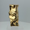 Ver imagem 3 de Vaso Decorativo Enfeite Casa Amassado Home&co Cerâmica 23x11x11cm Dourado