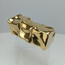 Ver imagem 6 de Vaso Decorativo Enfeite Casa Amassado Home&co Cerâmica 23x11x11cm Dourado