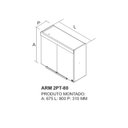 Ver imagem 3 de Armário de Cozinha 2 Portas 80cm 100% MDF Dobradiças Slow Motion New Porto Itatiaia