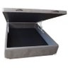 Cama Box Baú Casal Suede Cinza 138x188x39 - 1