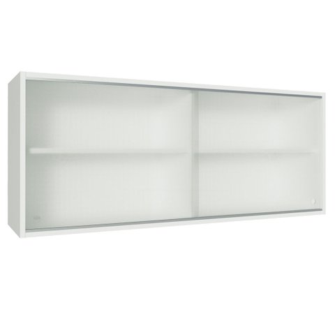 Armário Aéreo Madesa 2 Portas de Correr de Vidro para Cozinhas Glamy, Lux e Reims Branco Cor:Branco