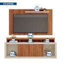 Ver imagem 6 de Rack com Painel Ripado para TV até 65 Polegadas MDF 180CMX174CM Esmeralda Marrom