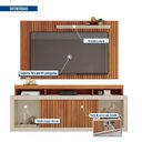 Ver imagem 5 de Rack com Painel Ripado para TV até 65 Polegadas MDF 180cmx174cm Esmeralda
