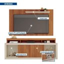 Ver imagem 5 de Rack com Painel Ripado para TV até 65 Polegadas MDF 180CMX174CM Esmeralda Marrom