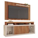 Ver mais imagens de Rack com Painel Ripado para TV até 65 Polegadas MDF 180CMX174CM Esmeralda Marrom