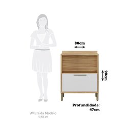 Balcão de Cozinha 80cm com 1 Porta Basculante 1 Gavetão e Tampo 100% MDF Vicenza Espresso Móveis - 5
