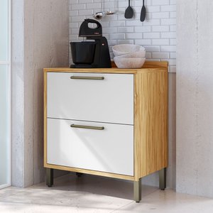 Balcão de Cozinha 80cm com 1 Porta Basculante 1 Gavetão e Tampo 100% MDF Vicenza Espresso Móveis