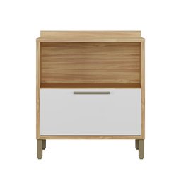 Balcão de Cozinha 80cm com 1 Porta Basculante 1 Gavetão e Tampo 100% MDF Vicenza Espresso Móveis - 4