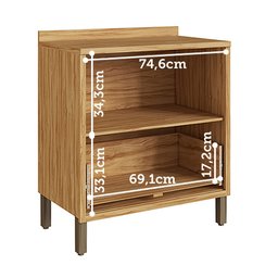 Balcão de Cozinha 80cm com 1 Porta Basculante 1 Gavetão e Tampo 100% MDF Vicenza Espresso Móveis - 6