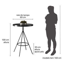 Mesa Bistrô Viena Preto - Salaone - 6