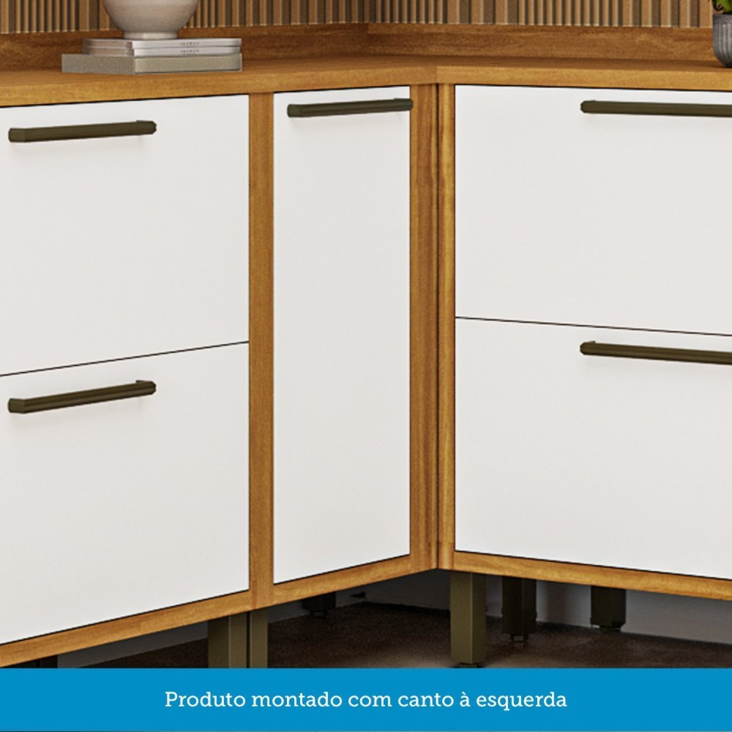 Balcão de Cozinha Canto Reto com 1 Porta e Tampo 100% Mdf Vicenza espresso Móveis - 6