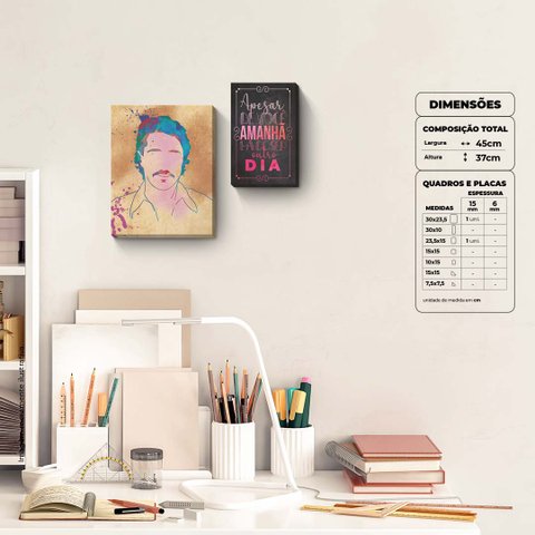 Apesar de Você - Quadro ou Placa Decorativa com 2 Peças É Decoração Quadros e Placas Decorativas 15m